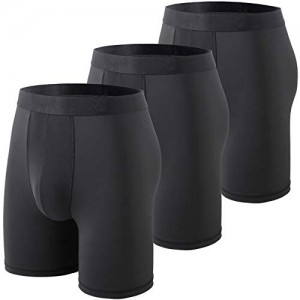 WANDER Mens Sport Underwear 3-Pack for Men Performance 6-inch Athletic Boxer Brief Tights Active Workout Underwear M/L/XL/XXL