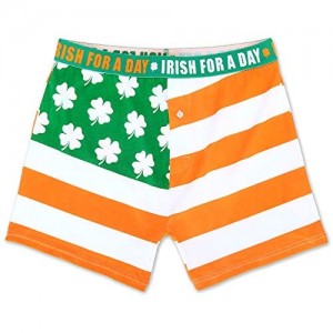 Mad Engine Men's St. Patrick's Day Irish Clover Flag Boxers
