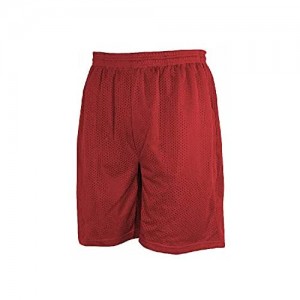 Mens Plain Mesh Shorts 2 Pocket Casual Basketball Shorts Gym Fitness Hip HOP Large Red