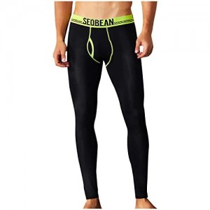 SILKWORLD Mens Compression Pants Pockets Capri Athletic Running Tights 