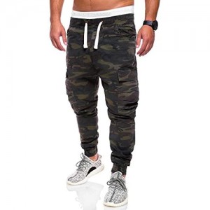 Mens Stylish Jeans Relax-fit Multi-Pocket Cargo Pants Casual Hip Hop Joggers Streetwear Camouflage Pants