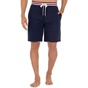 IZOD Men's Poly Sueded Jersey Knit Short with Striped Waistband