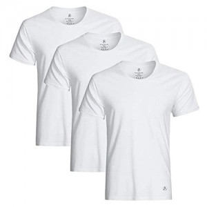 ATEK Men's Undershirt | Crewneck Undershirts for Men | Breathable Sweat Proof Shirt | Quality Nylon Blend | White
