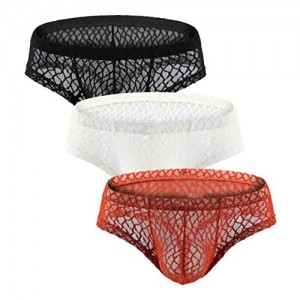 Uneihoiz Men's Sexy Lace Low Rise Stretch Underwear Comfort Thongs