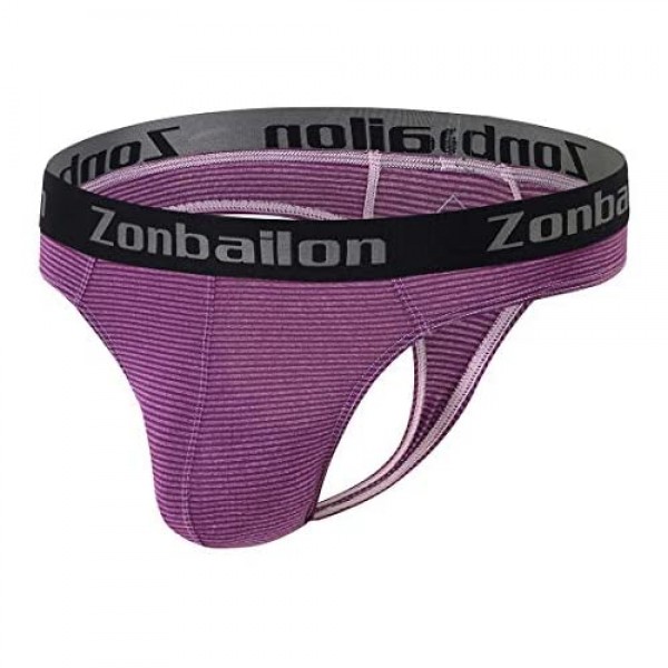 ZONBAILON Men's Thong Underwear T-Back G-String Jockstrap Stretch ...