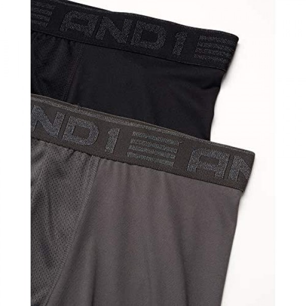 AND 1 Mens Compression Long Leg Performance Boxer Briefs (5 Pack)