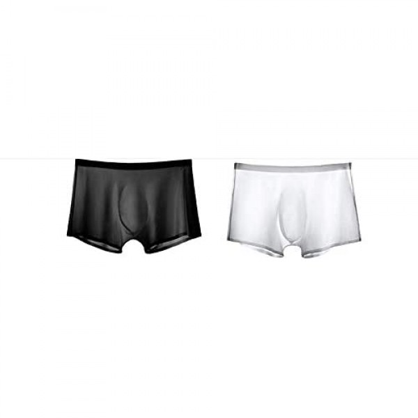 Digital baby Men's Traceless Underwear Ice Silk Boxer Brief Sexy See ...