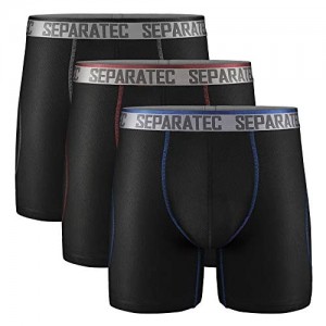 Separatec Men's Athletic Cool Mesh Fast Dry 6.5-9.5" Boxer Briefs Dual Pouch Underwear 2-3 Pack
