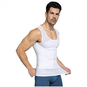 Men Compression Shirt Slimming Body Shaper Vest Tummy Control Shapewear Girdle