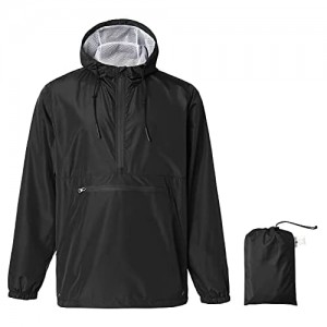 Men's Pullover Rain Jacket Waterproof Raincoat with Pocket