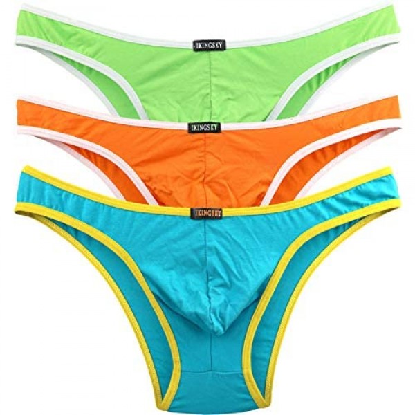 iKingsky Men's Low Rise Modal Bikini Briefs Sexy Brazilian Back Mens ...