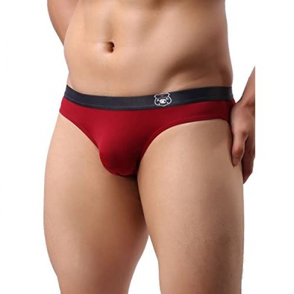 iKingsky Men's Seamless Front Pouch Briefs Sexy Low Rise Bulge Bikini Underwear
