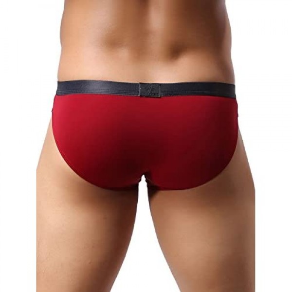iKingsky Men's Seamless Front Pouch Briefs Sexy Low Rise Bulge Bikini Underwear