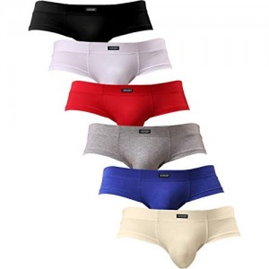 iKingsky Men's Seamless Front Pouch Briefs Sexy Low Rise Men Cotton Underwear