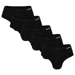Indefini Men's Underwear Briefs Cotton Comfort Briefs with Flex Covered Waistband Size S-XL (Pack of 1/5)