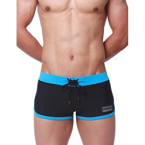 MIZOK Mens Swim Boxer Briefs Swimwear Quick Dry Boardshort Square Leg Swimsuits