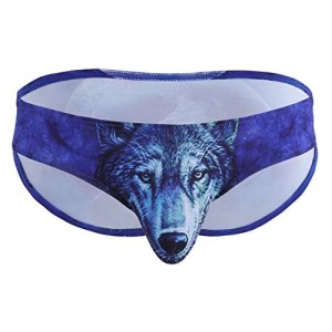 TSSOE Men's 3D Animal Print Bikini Briefs Underwear Panties Boxer Brief Swimwear