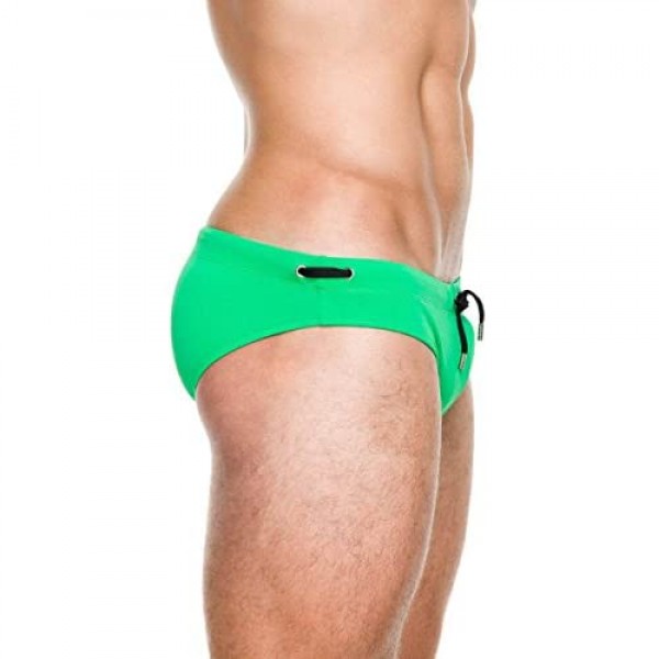 UXH Men's Sport Swimming Briefs Man Swimwear Low-Rise Push-up Sponge pad Swim Shorts
