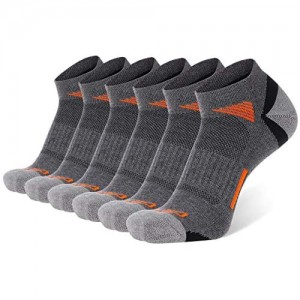 COOVAN Mens Ankle Athletic Socks Low Cut Cushioned Breathable Running Sports Socks 6 Pack