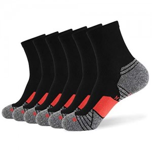 WANDER Men's Running Socks 6 Pairs Thick Athletic Socks for Men Sport Low Cut Cycling Socks 6-9/10-12/12-14